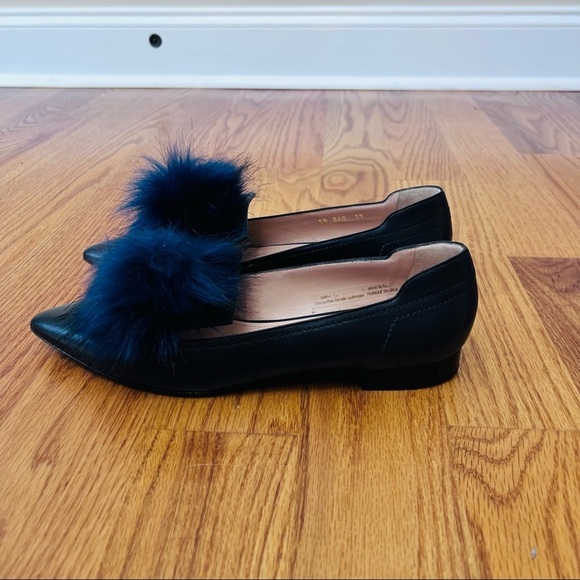 Sante Borella Womens Navy Flats With Pom-Pom Size 9​​ - Picture 3 of 6